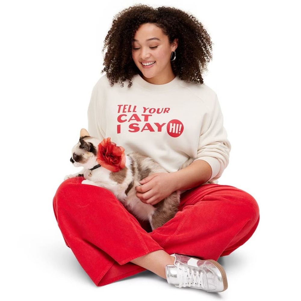 Target The Cuddle Collab "Tell Your Cat I Say Hi!" crewneck sweatshirt